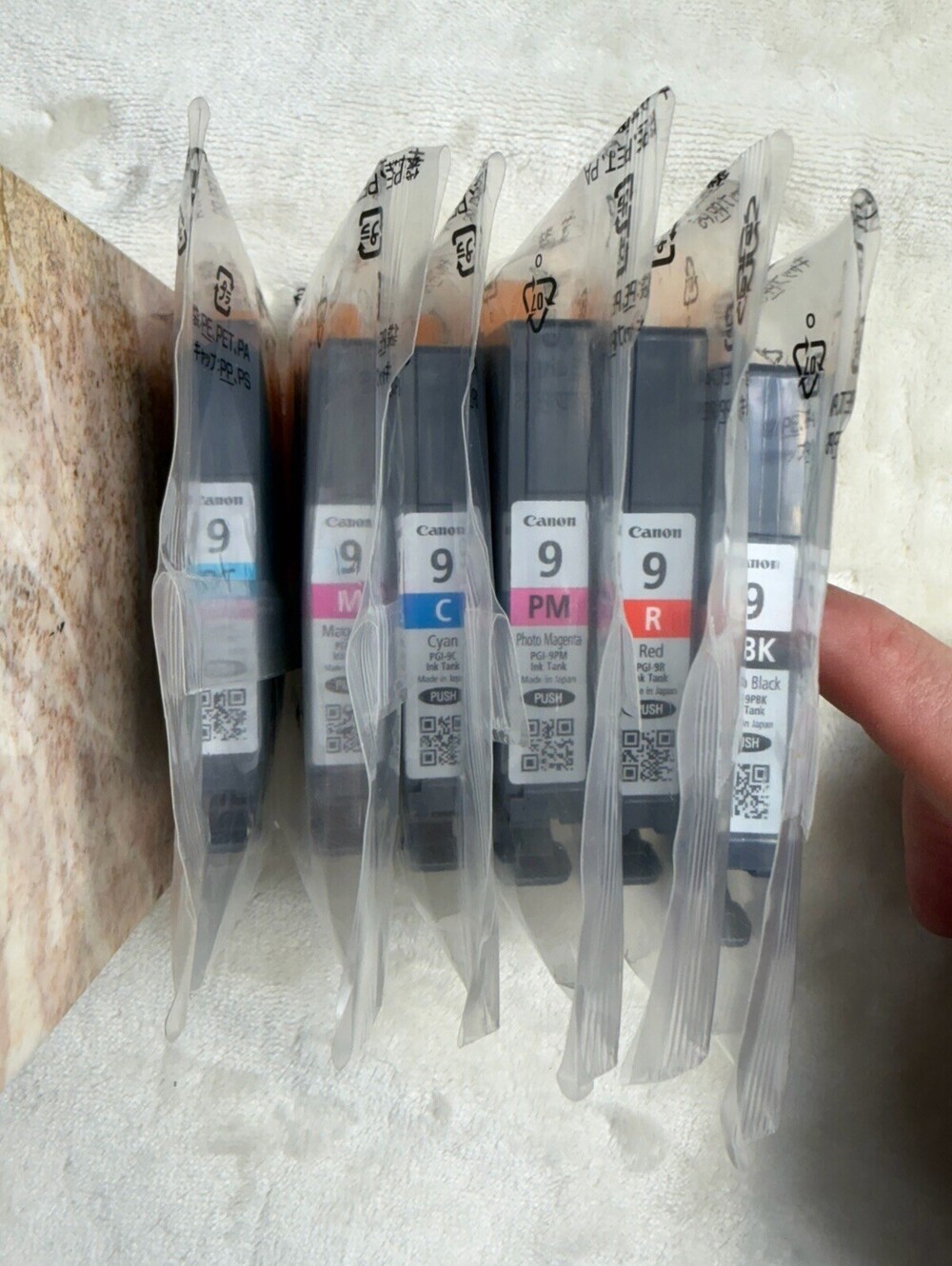 6PK Genuine Canon PGI-9 Ink Tank Lot Red PM PBK C M PC Pro9500 Mark II Sealed
